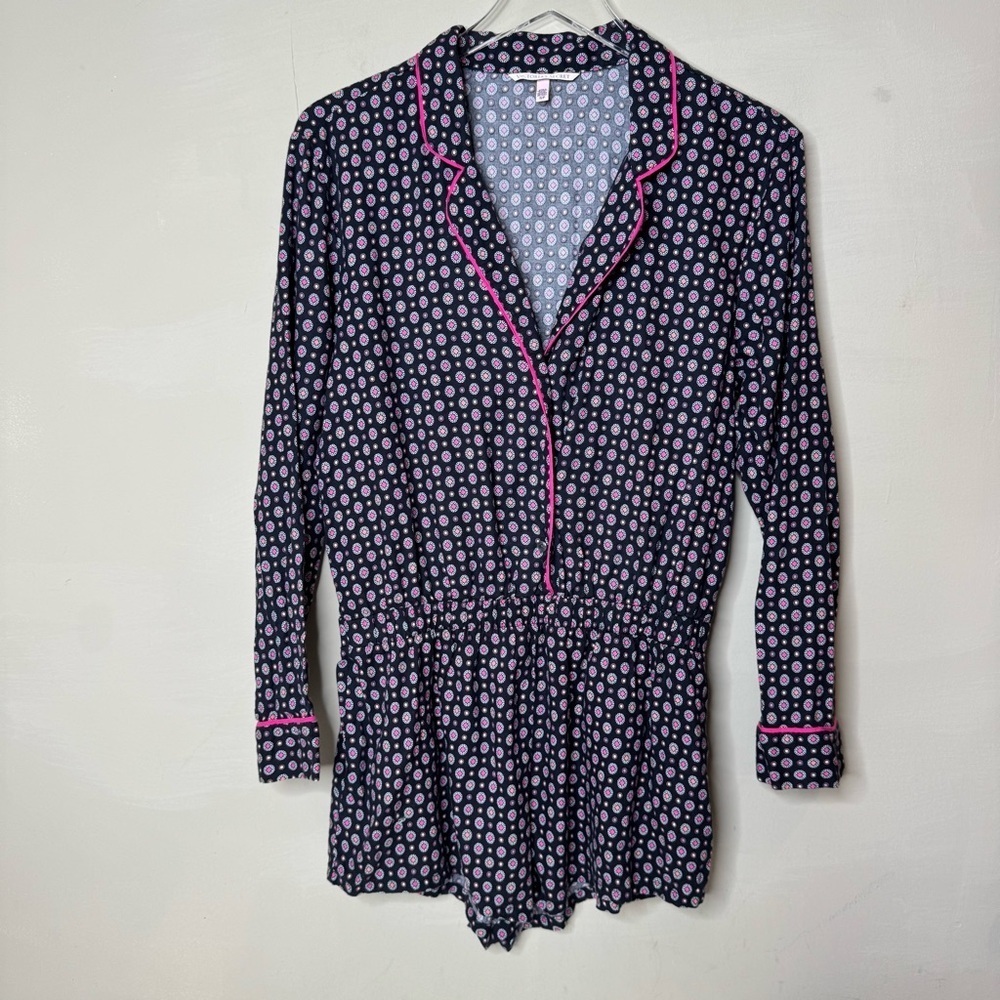 Victoria secret Black and Pink Polka Dot Romper pj’s size s/p
